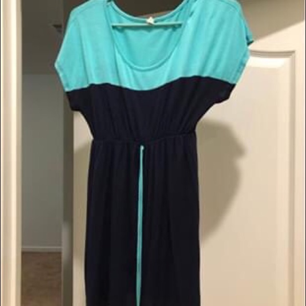 Pink blush maternity colorblock blouse